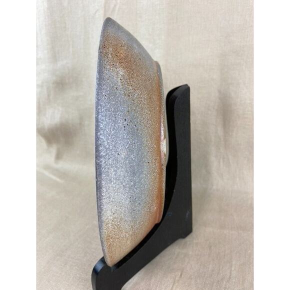 Hand Painted Hand Turned Ceramic Glazed Bowl Stamped 10 in - Picture 4 of 7